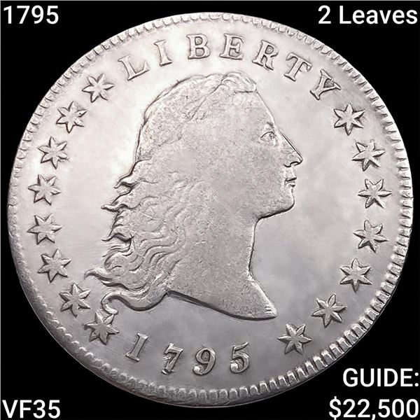 1795 2 Leaves Flowing Hair Dollar ABOUT UNCIRCULATED