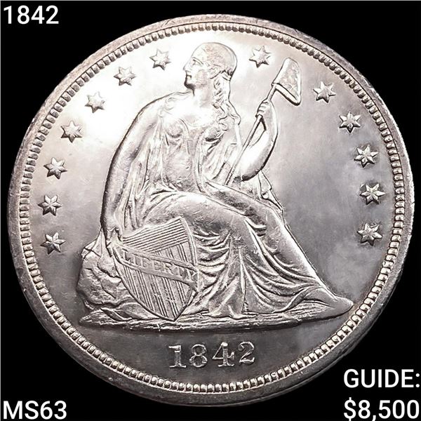 1842 Seated Liberty Dollar CHOICE BU
