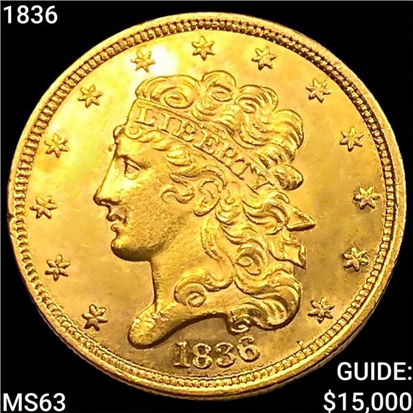 1836 $5 Gold Half Eagle CHOICE BU