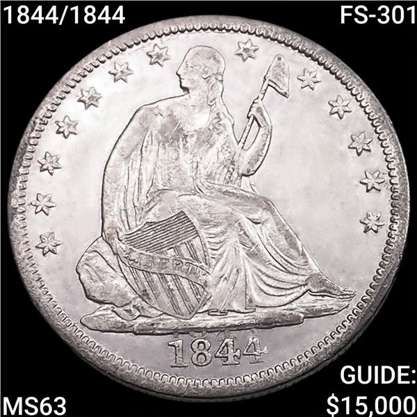1844/1844 FS-301 Seated Liberty Half Dollar CHOICE BU