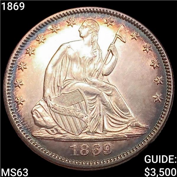 1869 Seated Liberty Half Dollar CHOICE BU