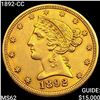Image 1 : 1892-CC $5 Gold Half Eagle UNCIRCULATED