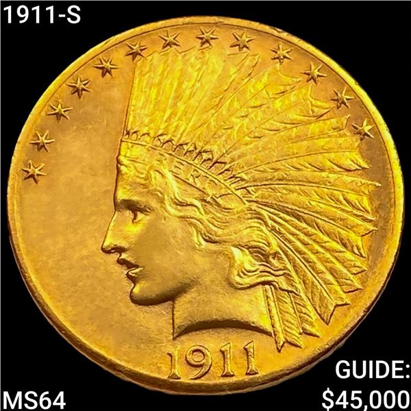 1911-S $10 Gold Eagle CHOICE BU