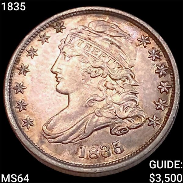 1835 Capped Bust Dime CHOICE BU