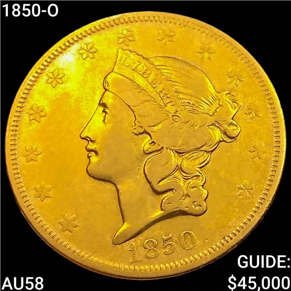 1850-O $20 Gold Double Eagle CHOICE AU