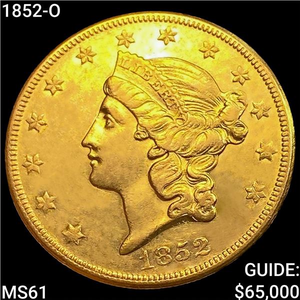 1852-O $20 Gold Double Eagle UNCIRCULATED