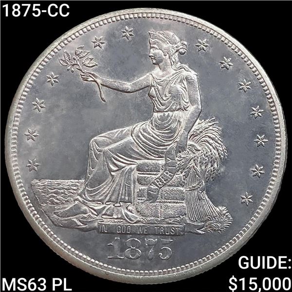 1875-CC Silver Trade Dollar CHOICE BU PL