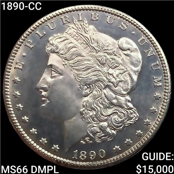 1890-CC Morgan Silver Dollar GEM BU DMPL
