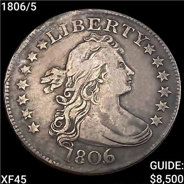 1806/5 Draped Bust Quarter NEARLY UNCIRCULATED