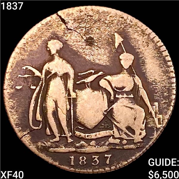 1837 Three Cent Feuchtwanger HT-262 NEARLY UNCIRCULATED