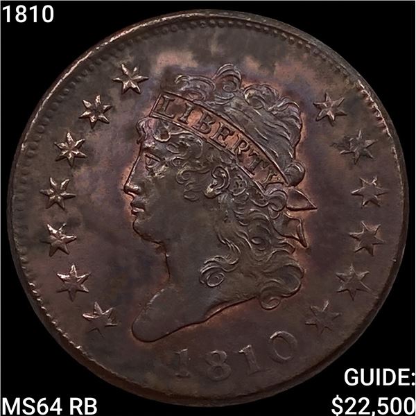 1810 Capped Bust Large Cent CHOICE BU