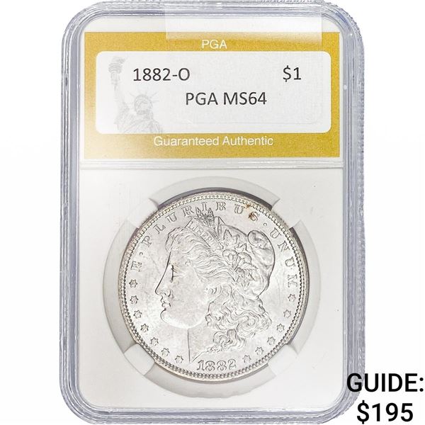 1882-O Morgan Silver Dollar PGA MS64