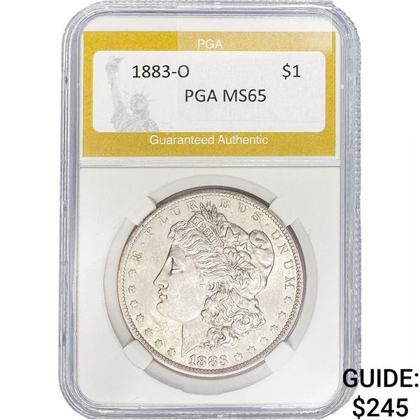 1883-O Morgan Silver Dollar PGA MS65