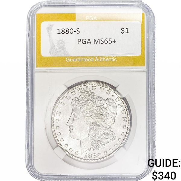 1880-S Morgan Silver Dollar PGA MS65+