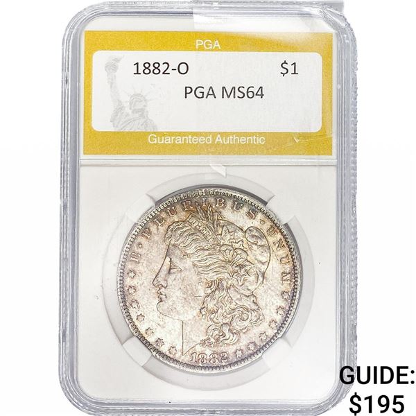 1882-O Morgan Silver Dollar PGA MS64