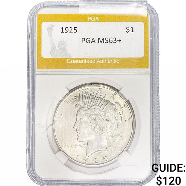 1925 Silver Peace Dollar PGA MS63+