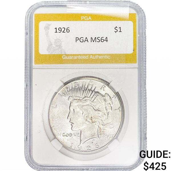 1926 Silver Peace Dollar PGA MS64