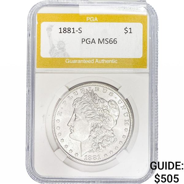 1881-S Morgan Silver Dollar PGA MS66