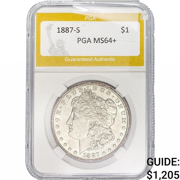 1887-S Morgan Silver Dollar PGA MS64+
