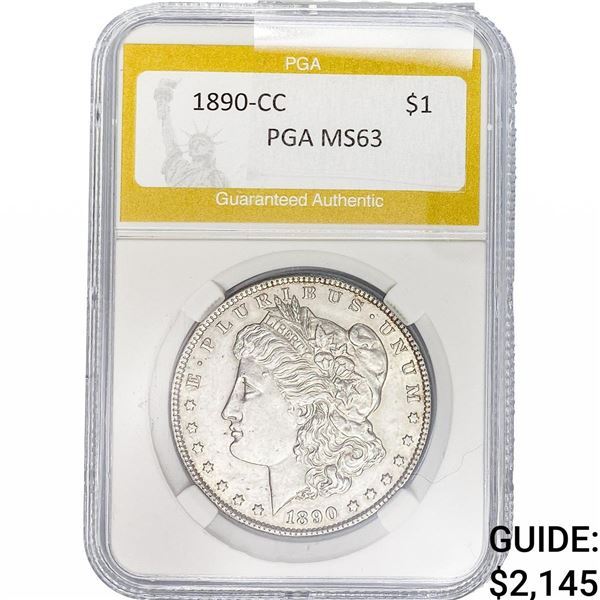 1890-CC Morgan Silver Dollar PGA MS63