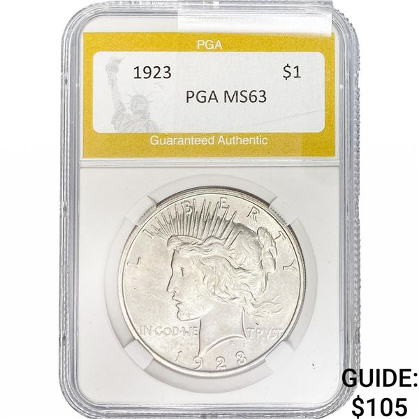 1923 Silver Peace Dollar PGA MS63