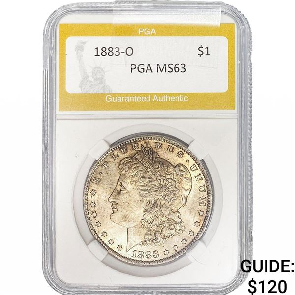 1883-O Morgan Silver Dollar PGA MS63