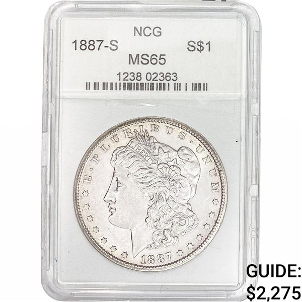 1887-S Morgan Silver Dollar PGA MS65