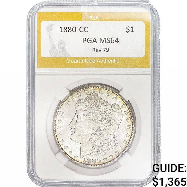 1880-CC Rev 79 Morgan Silver Dollar PGA MS64