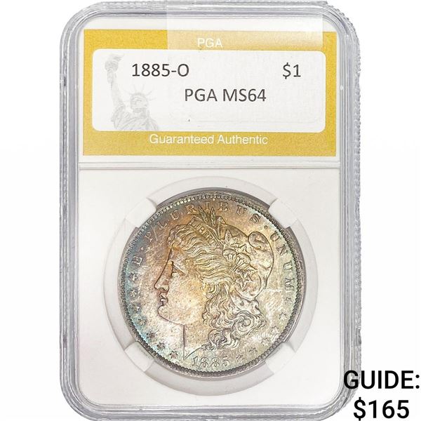 1885-O Morgan Silver Dollar PGA MS64