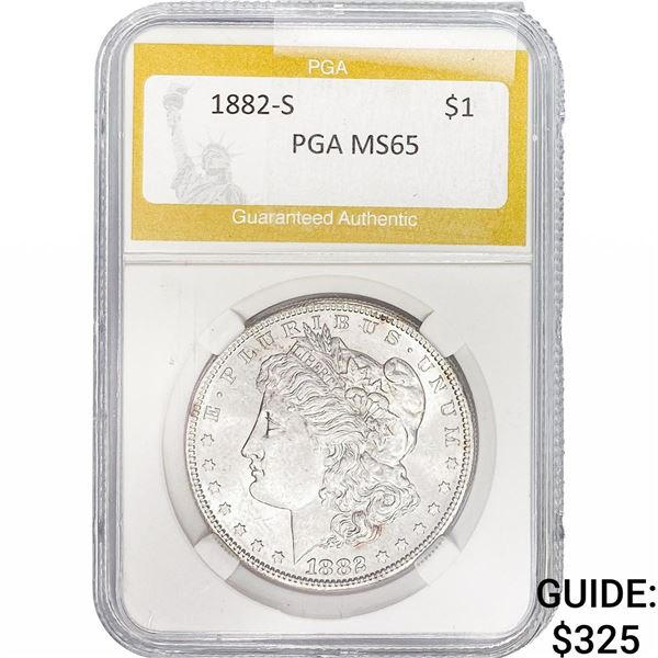 1882-S Morgan Silver Dollar PGA MS65