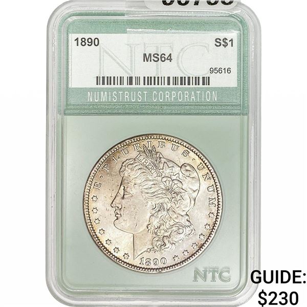 1890 Morgan Silver Dollar NTC MS64