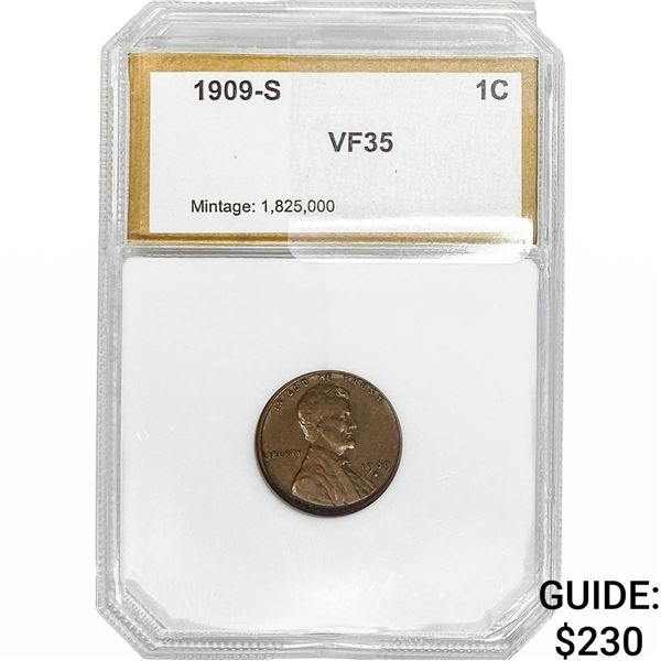1909-S Wheat Cent PCI VF35