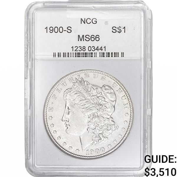 1900-S Morgan Silver Dollar NCG MS66
