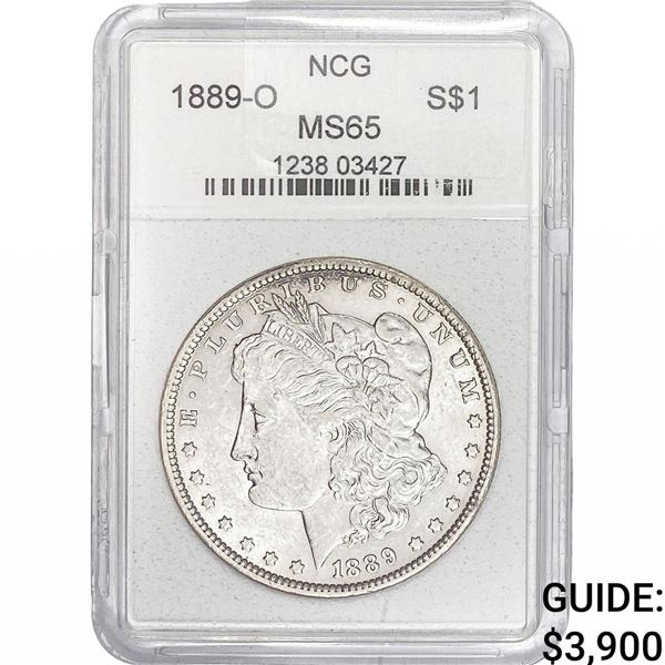 1889-O Morgan Silver Dollar NCG MS65