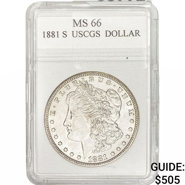 1881-S Morgan Silver Dollar USCGS MS66