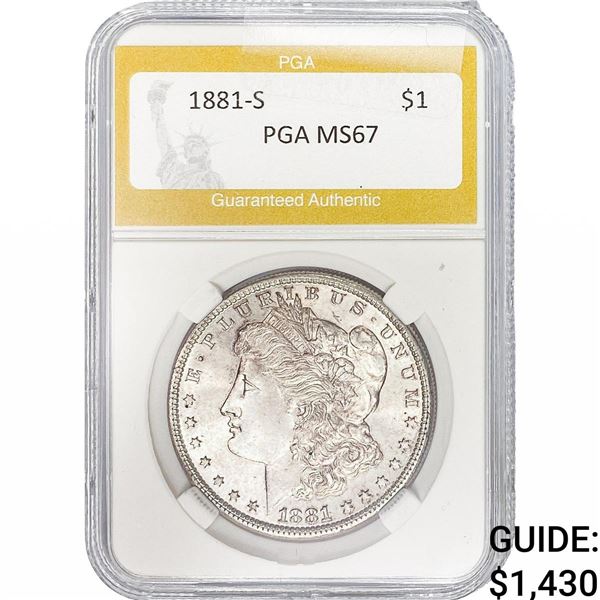 1881-S Morgan Silver Dollar PGA MS67