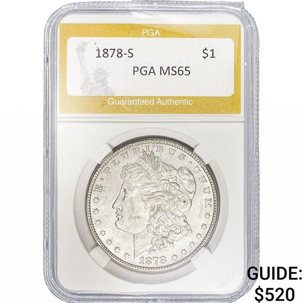 1878-S Morgan Silver Dollar PGA MS65