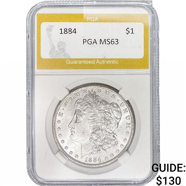 1884 Morgan Silver Dollar PGA MS63