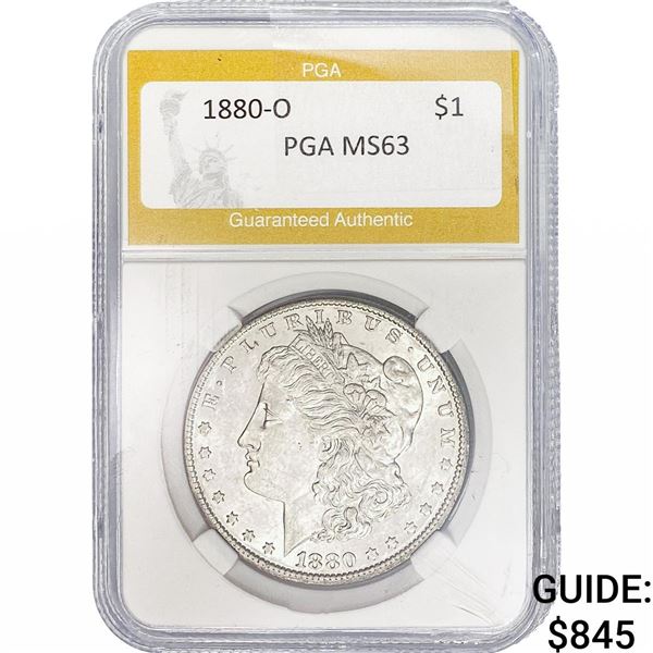 1880-O Morgan Silver Dollar PGA MS63