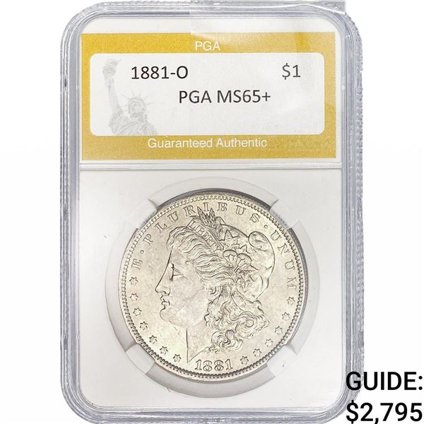 1881-O Morgan Silver Dollar PGA MS65+