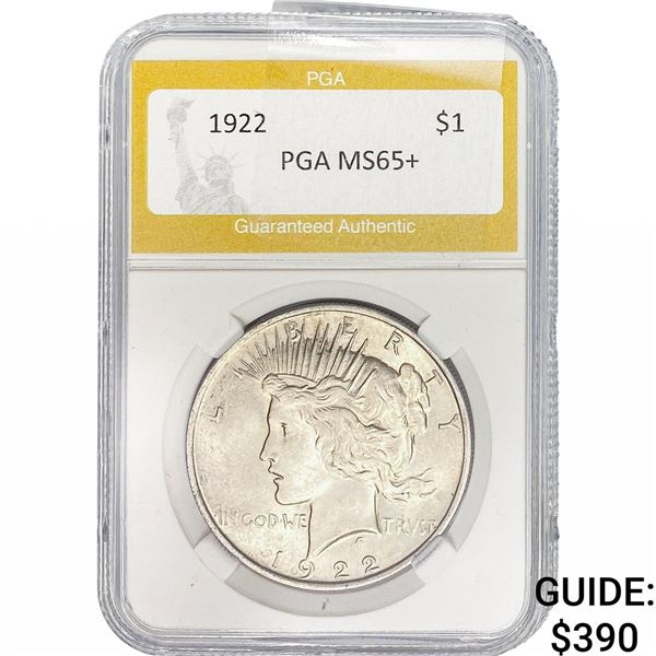 1922 Silver Peace Dollar PGA MS65+
