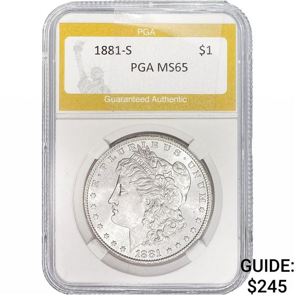 1881-S Morgan Silver Dollar PGA MS65