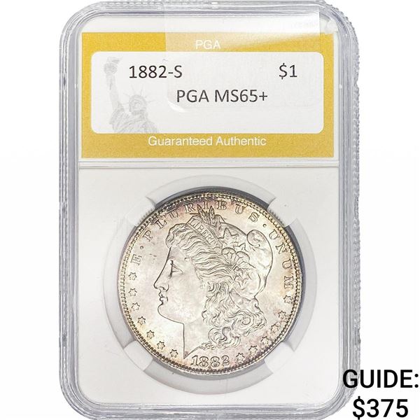 1882-S Morgan Silver Dollar PGA MS65+