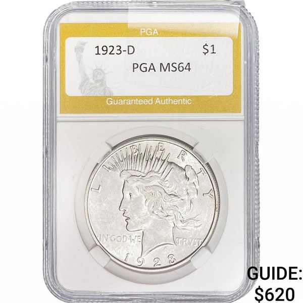 1923-D Silver Peace Dollar PGA MS64