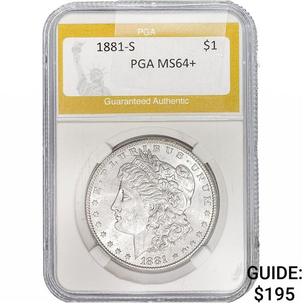 1881-S Morgan Silver Dollar PGA MS64+