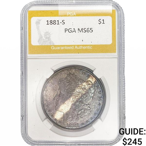 1881-S Morgan Silver Dollar PGA MS65
