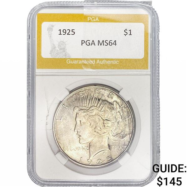 1925 Silver Peace Dollar PGA MS64