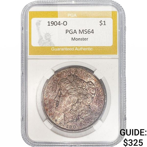 1904-O Morgan Silver Dollar PGA MS64 Monster