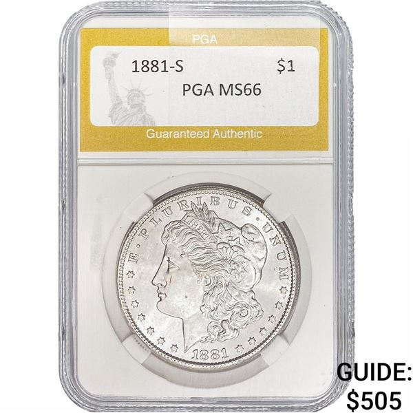 1881-S Morgan Silver Dollar PGA MS66