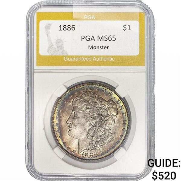 1886 Morgan Silver Dollar PGA MS65 Monster